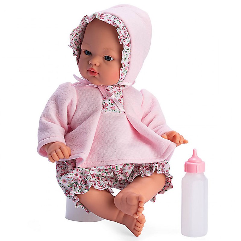 0406430-kukla-bebe-koke-36-sm-s-biberon Кукла Asi Dolls - Бебе Коке с розови дрешки и биберон
