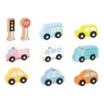 Lelin Toys Комплект с дървени колички и пъти знаци - Image 2
