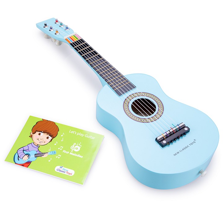 10342-detska-kitara-sinya-new-classic-toys Детска дървена китара, синя - New Classic Toys