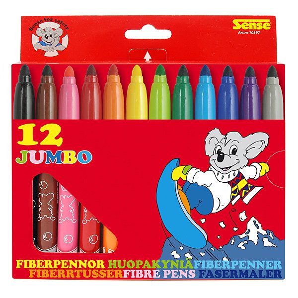 10397H Sense Цветни флумастери Jumbo, 12 броя - Image 1