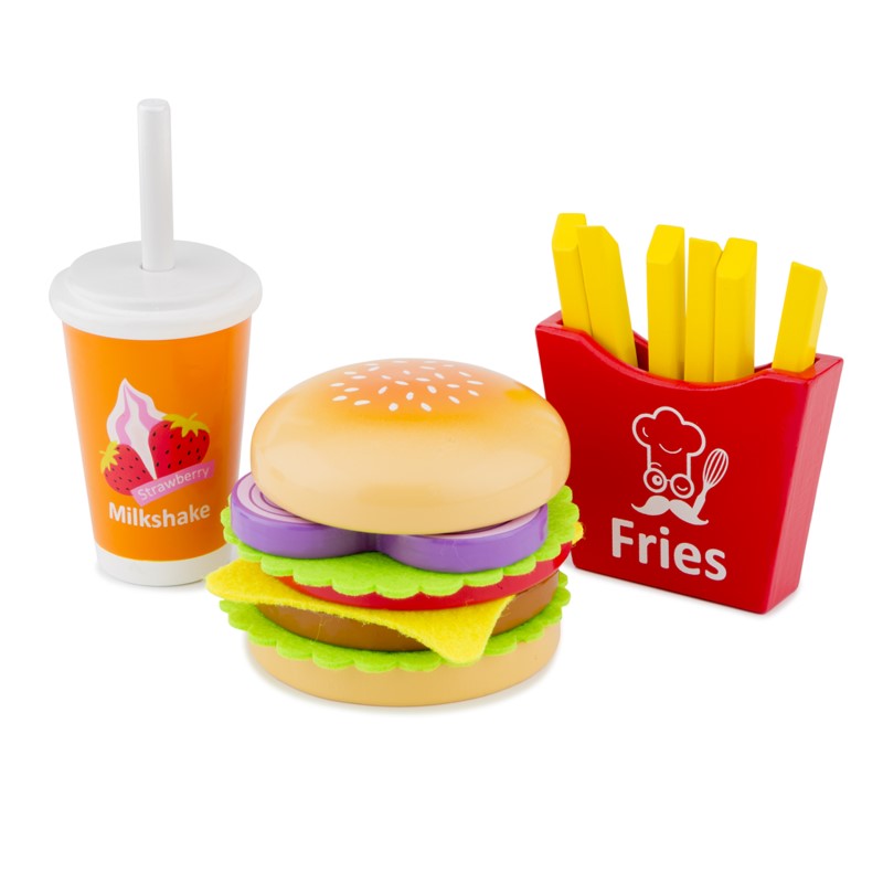 10594-komplekt-za-hamburger-new-classic-toys Комплект за закуска, Хамбургер с картофки