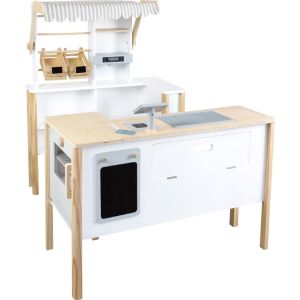 Small Foot Многофункционален кът за игра, Магазин и кухня, 2 в 1