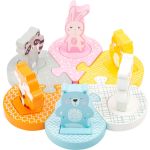 Small Foot Дървен пъзел с пастелни животни