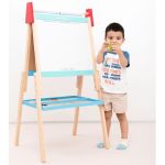 Дървена двустранна дъска за писане, синя, New Classic Toys - Image 5