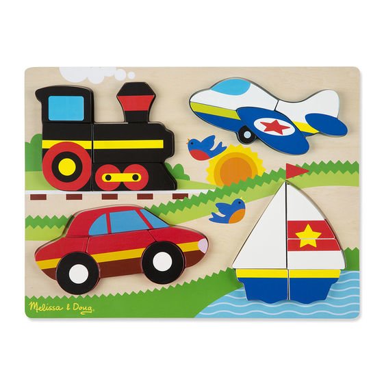 11893 Melissa & Doug Дървен пъзел с превозни средства - Image 1