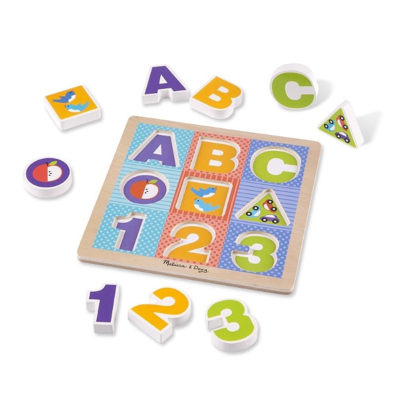 11899-dyrven-puzel Melissa & Doug Дървен пъзел ABC-123 - Image 1