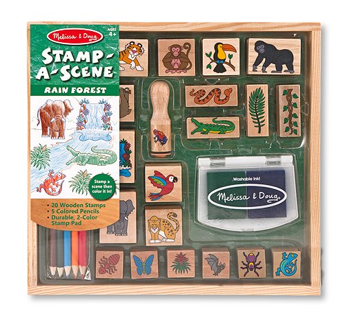 12423-1 Melissa & Doug Дървени печати, Тропическа гора - Image 1
