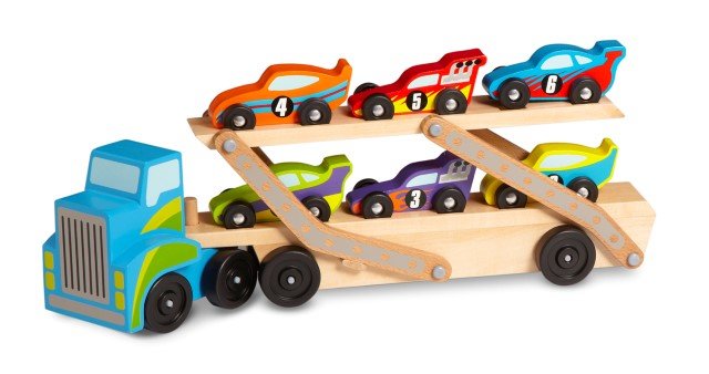 12759-4 Дървен автовоз с колички, Melissa & Doug