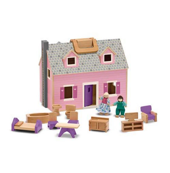 13701 Melissa & Doug Сгъваема дървена къща с мини кукли - Image 1
