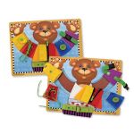 Melissa & Doug Дървена дъска с умения Облечи мечо
