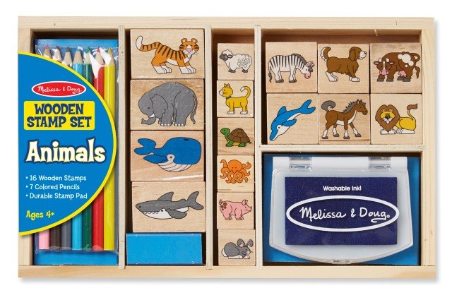 13798-2 Melissa & Doug Дървени печати с животни - Image 1