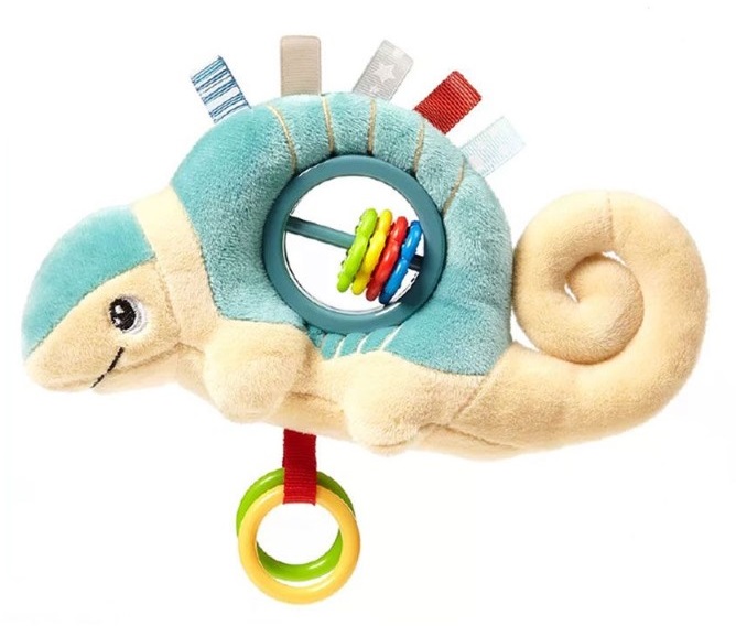 1416-bebeshka-igrachka-s-ringove-bronenosetz-babyono BabyOno Мека бебешка играчка с рингове, Броненосец - Image 1