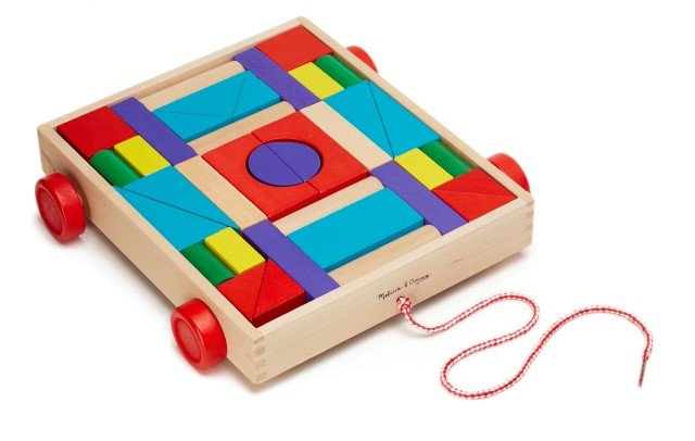 14209-4 Melissa & Doug Дървен конструктор в количка - Image 1