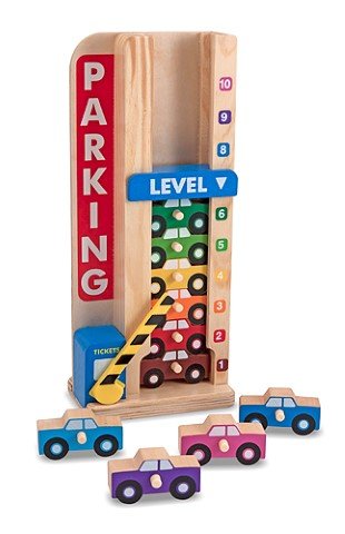 15182-2 Melissa & Doug Дървен паркинг с колички - Image 1