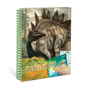 DinosArt Книжка рисувай по номера със стикери, Динозаври