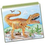DinosArt Книжка за рисуване с шаблони и стикери, Динозаври - Image 3