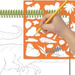 DinosArt Книжка за рисуване с шаблони и стикери, Динозаври - Image 4