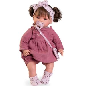 Antonio Juan Плачеща кукла Бени с розови дрешки и чанта