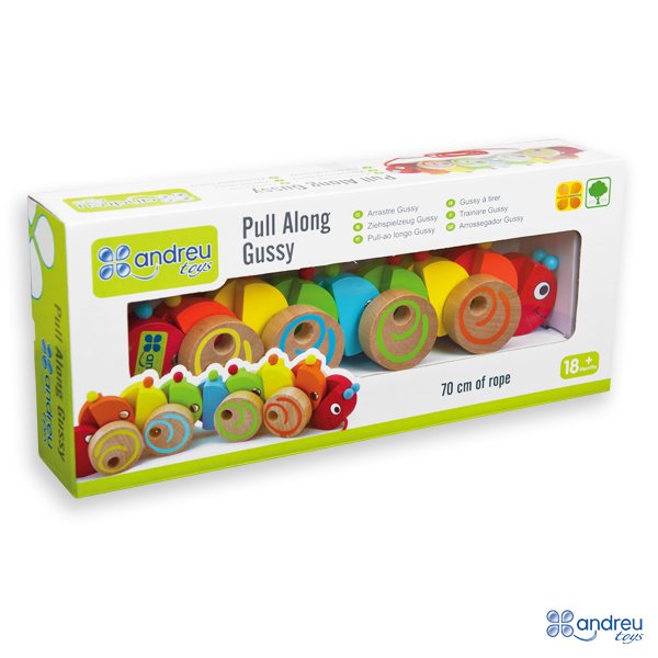 16347_04 Andreu Toys Цветна гъсеница с въженце за дърпане - Image 1