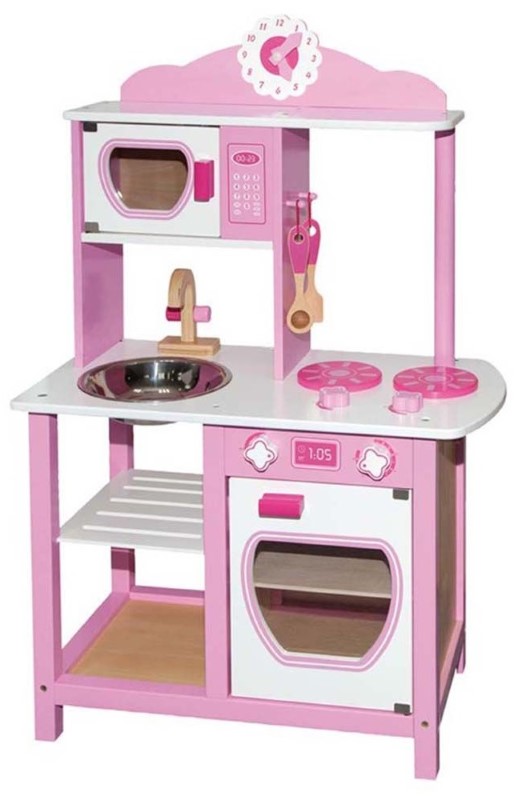 16354-detska-dyrvena-kuhnya-rozova-andreu-toys Andreu Toys Дървена кухня Роса, розова - Image 1