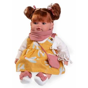 Antonio Juan Плачеща кукла Бени с жълта рокля и биберон