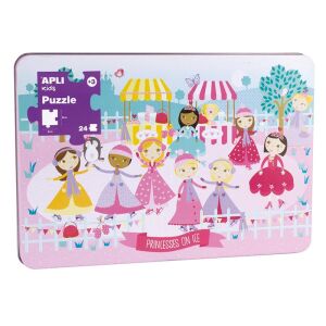 APLI Kids Детски пъзел в метална кутия, Принцеси