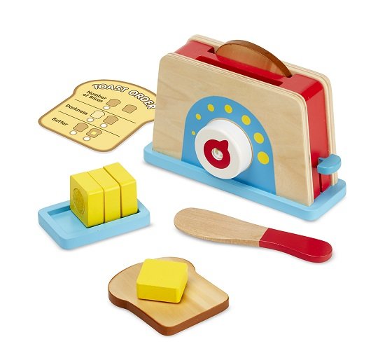 19344 Melissa & Doug Детски дървен тостер с филийки - Image 1