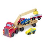 Melissa & Doug Дървен автовоз с коли