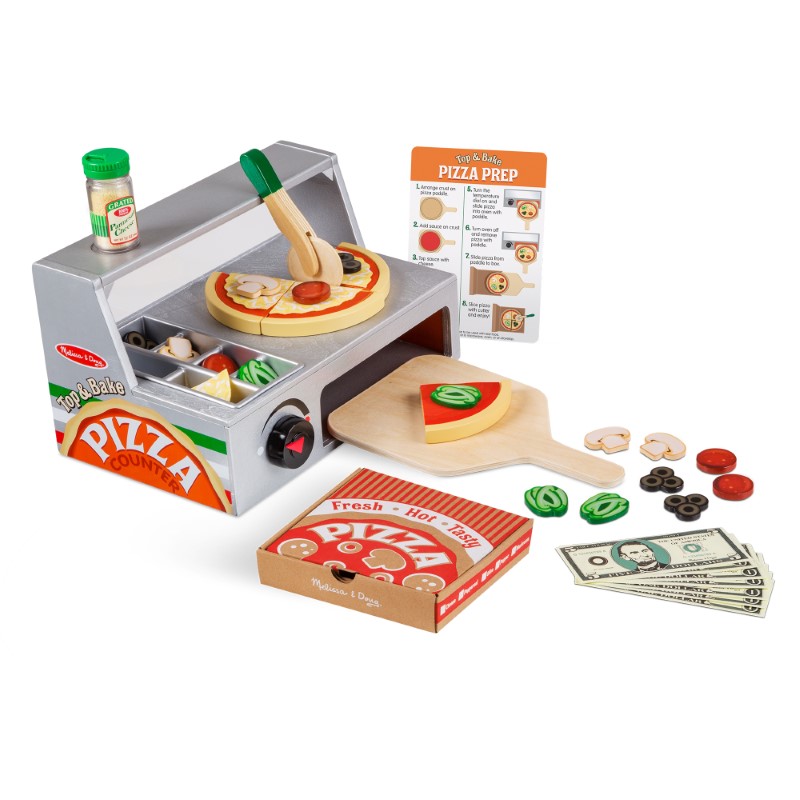 9465- Bake Wooden Pizza Counter Amazon AMZ Carousel Melissa & Doug Дървен щанд за пица - Image 1