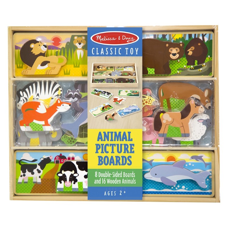 19890-komplekt-s-dyrveni-jivotni-melissa Melissa & Doug Дървени животни за подреждане - Image 1