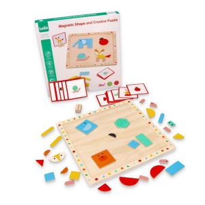 Lelin Toys Магнитен пъзел с цветни форми