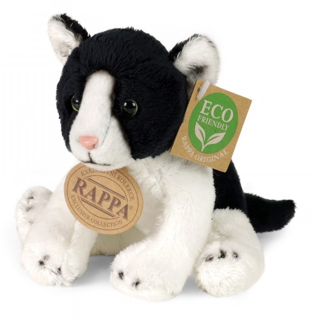 204492-1-plushena-igrachka-kote Плюшено черно-бяло коте, 14 см - Rappa