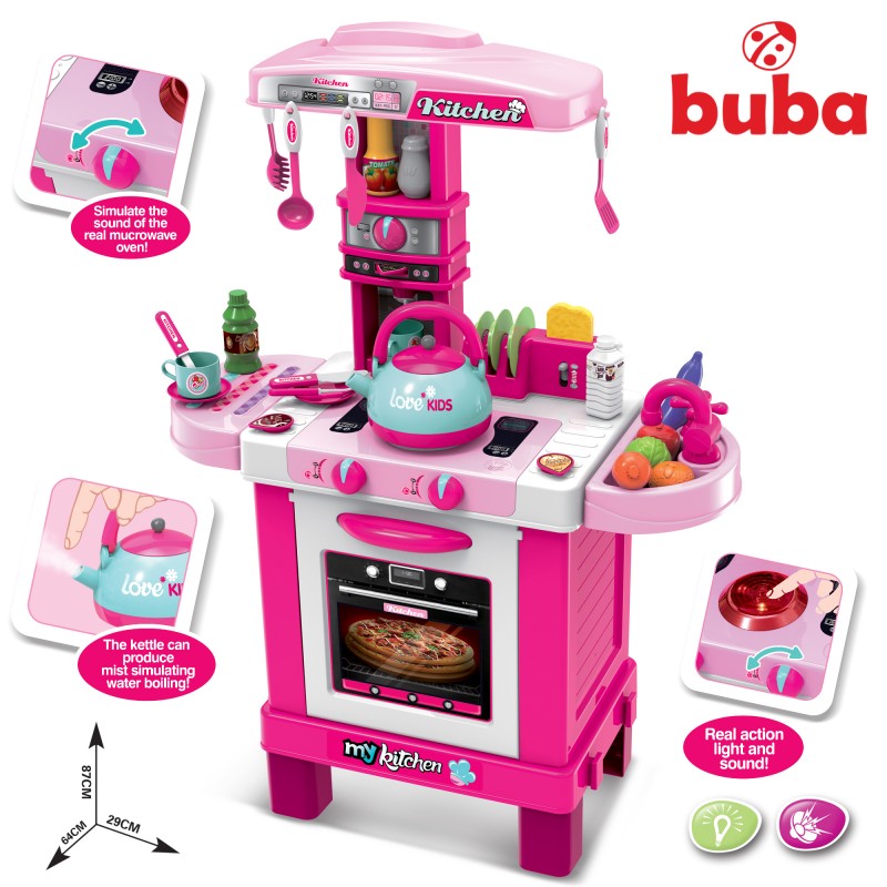 22689-detska-kuhnya-buba Buba Детска индукционна кухня, розова - Image 1