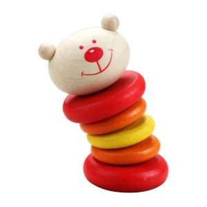 Classic World Дървена играчка с цветни рингове, Мече