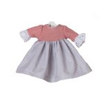Asi Dolls Дрехи за кукли - Сива рокля на точки с плетен ръкав