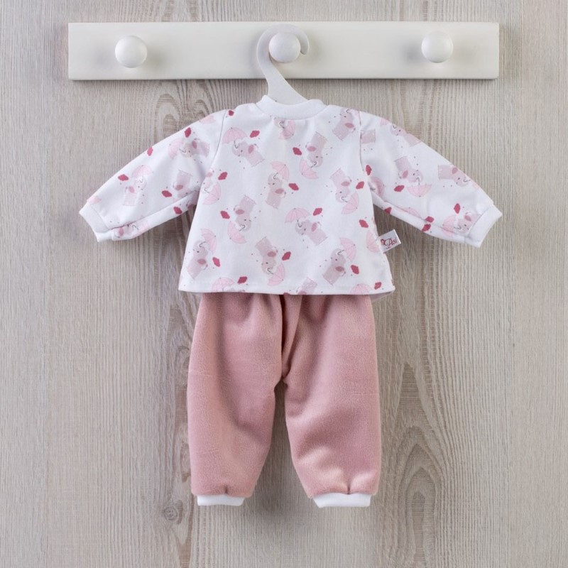 3366120-vestido-maria-pijamas-elefantes-rosas Asi Dolls Дрехи за кукла - Розова пижама със слончета