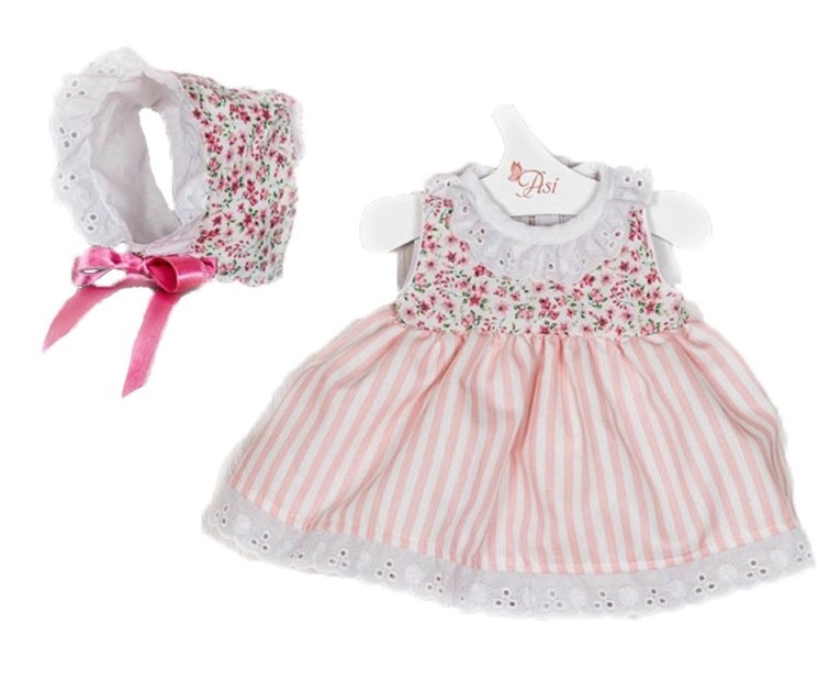 3366400-drehi-za-kukli-asi-43-sm-roklya-s-shapka Asi Dolls Дрехи за кукли - Цветна рокля с шапка