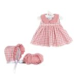 Asi Dolls Дрехи за кукли - Рокля с яка, шапка и гащички