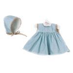 Asi Dolls Дрехи за кукли - Синя рокля с шапка