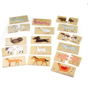 BIGJIGS Дървен пъзел за съответствия, Животни