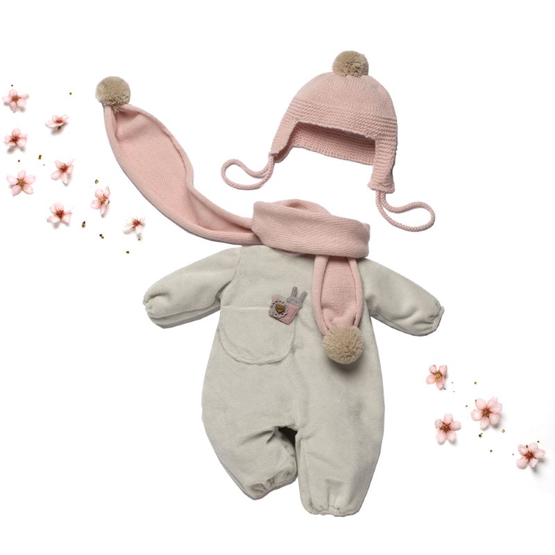 3475930-asi-drehi-za-kukli Asi Dolls Бутикови дрехи за кукла - Гащеризон с розова шапка и шал