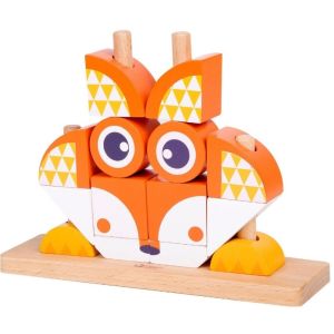 Classic World Дървен пъзел с цветни блокчета, Лисица