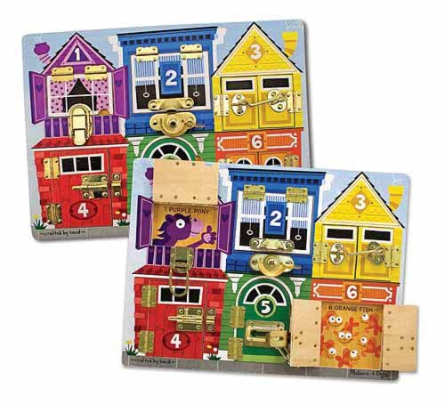 3785 Melissa & Doug Дървена дъска с къщички и ключалки - Image 1