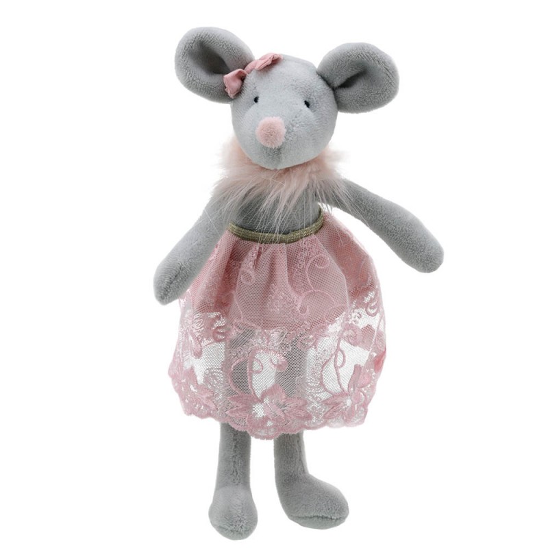 4107_meka_kukla Парцалена кукла Мишле с розова рокля, 32 см, The Puppet Company - Image 1