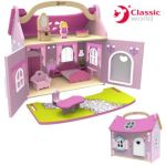 Classic World Дървена къща за кукли с дръжка - Image 3