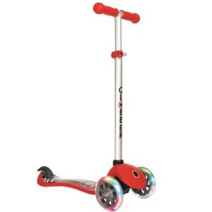Тротинетка със светещи гуми, червена