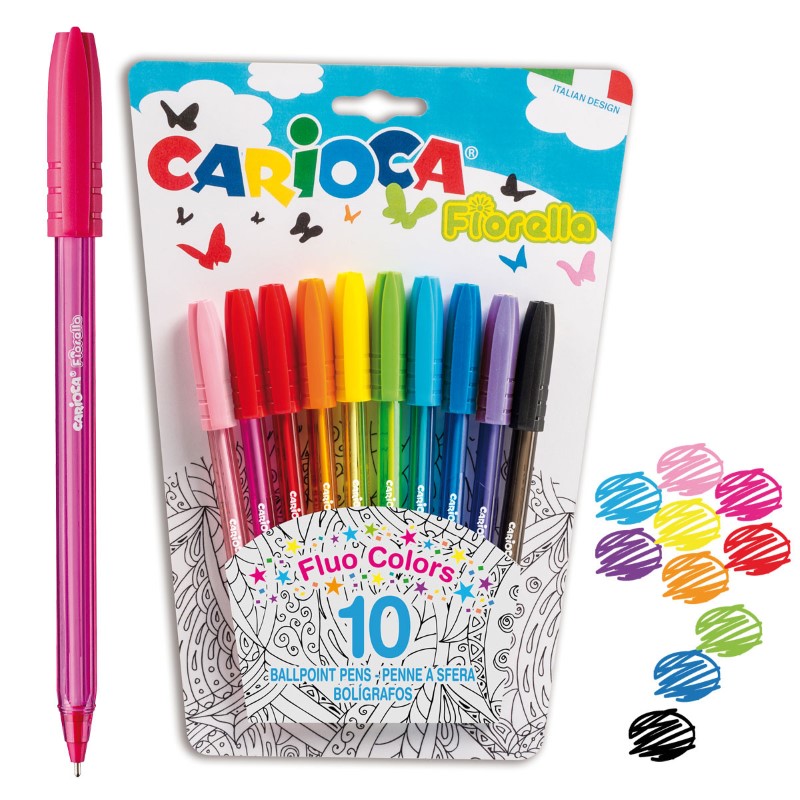 42775_tzvetni_himikalki_carioca Carioca Комплект с цветни химикалки, 10 броя - Image 1