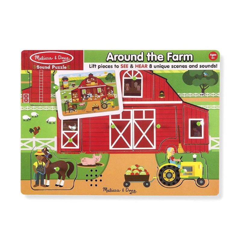 42800-1-dyrven-puzel-s-zvutzi-ferma-melissa-and-doug Melissa & Doug Дървен пъзел със звуци Ферма - Image 1