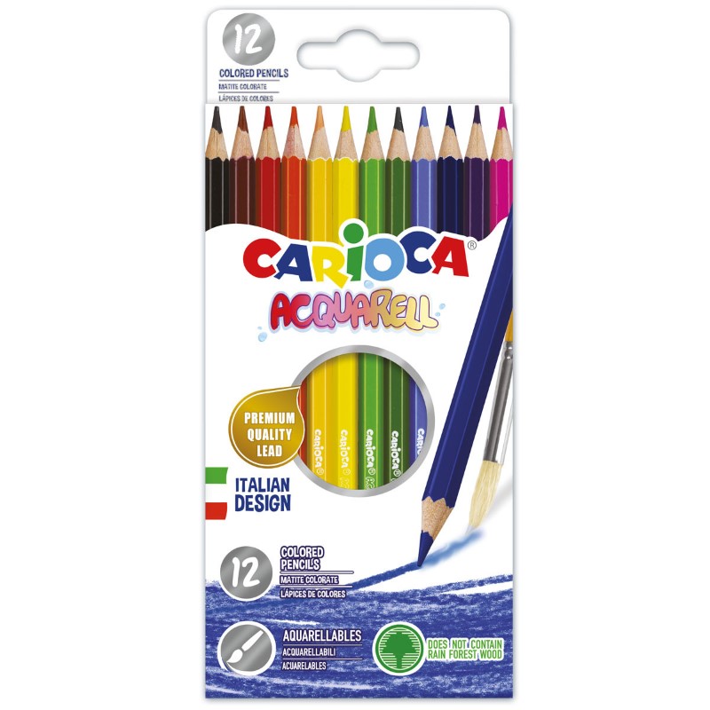 42857_akvarelni_boi Carioca Акварелни моливи, 12 цвята - Image 1