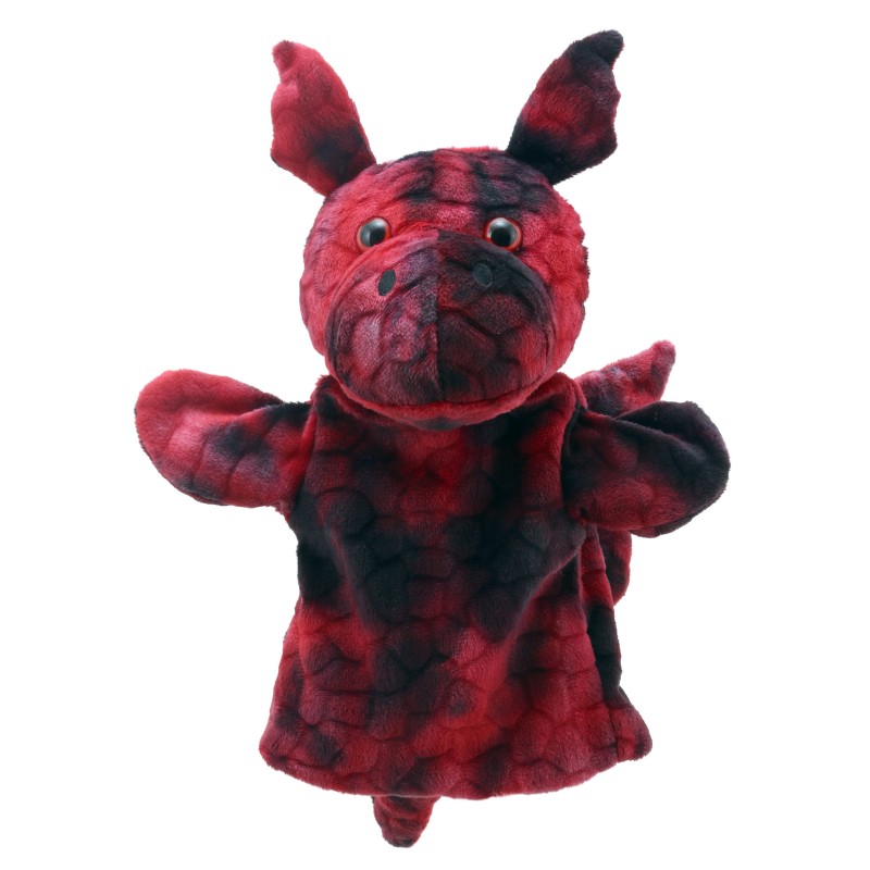 4634-plushen-drakon-cherven Кукла ръкавица за куклен театър, Червен дракон - The Puppet Company